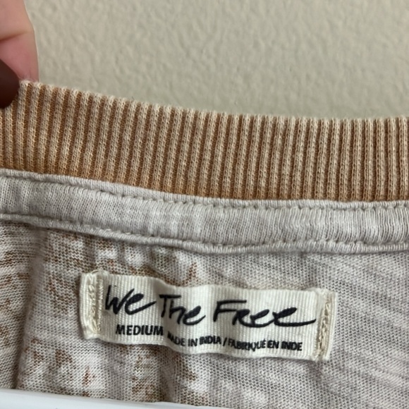 Free People True Perfection High Low Cotton Paisley Blouse in Almond Milk - Picture 5 of 10